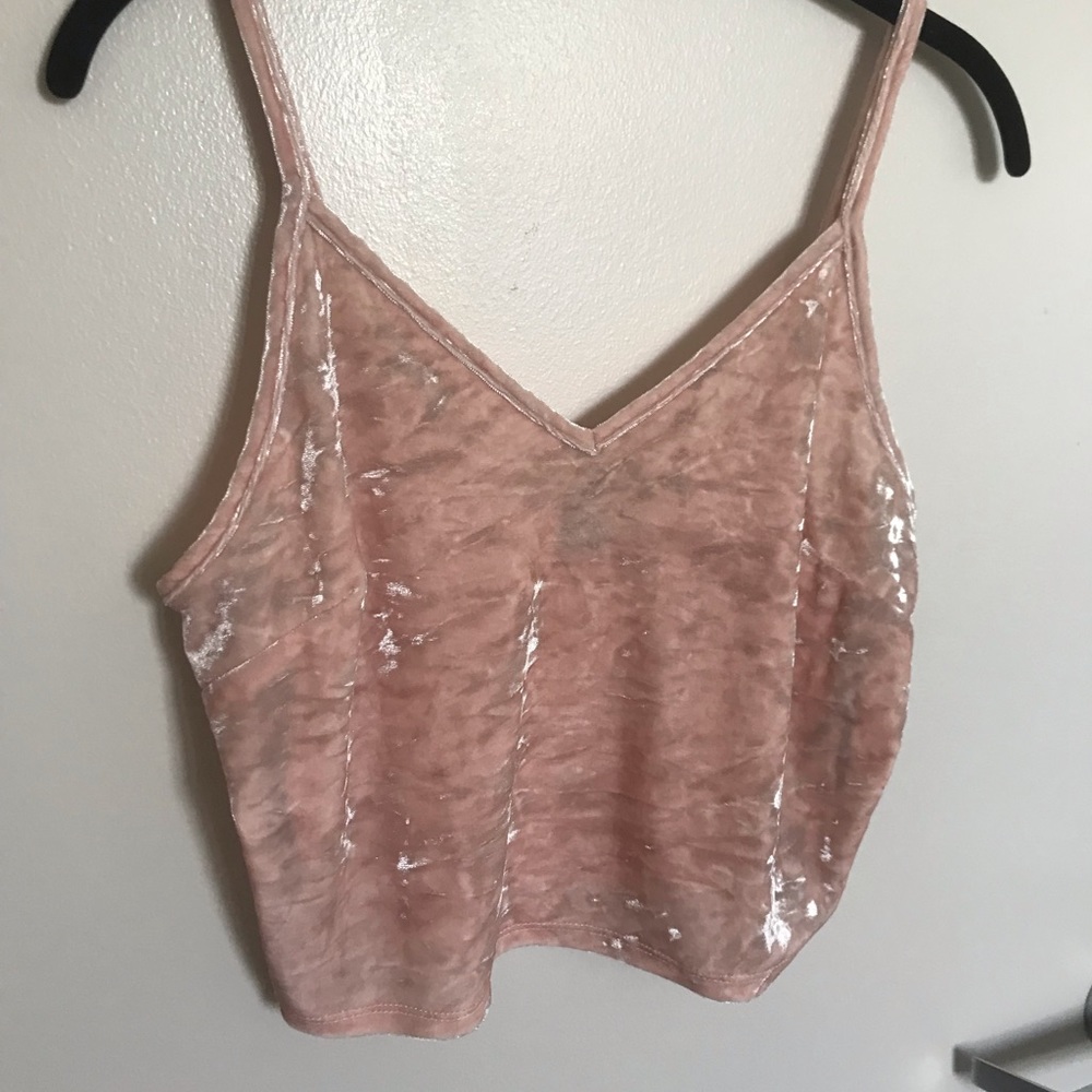 Baby Pink Velvet Crop Top